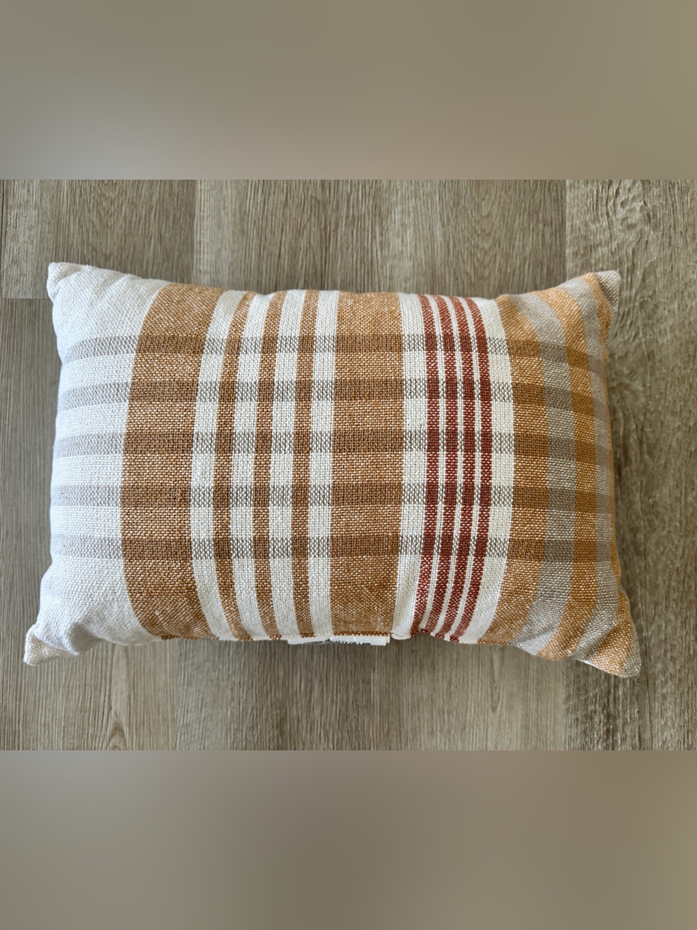 NEW HTF Rare Threshold pillow 14 x 20 oblong toss throw pillow plaid neutral